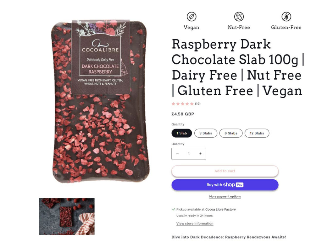 Raspberry Dark Chocolate Bar