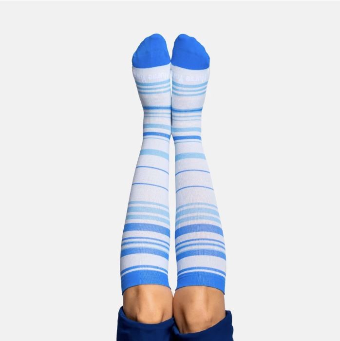 Add some flair to your workday with the Striped Compression Socks. Their bold stripes are a hit among retail and hospitality workers who want to stand out while staying comfortable.
