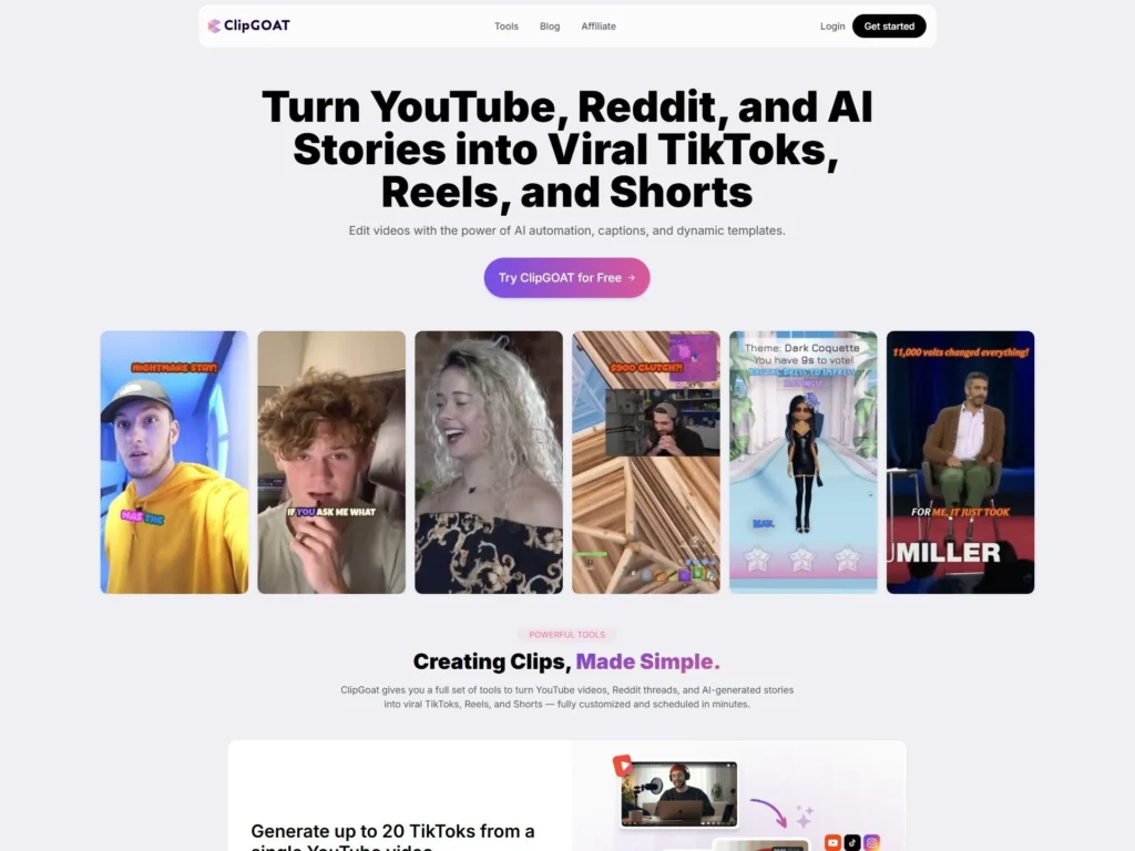 ClipGoat: It finds the best moments in a long video and turns them into viral-ready clips.