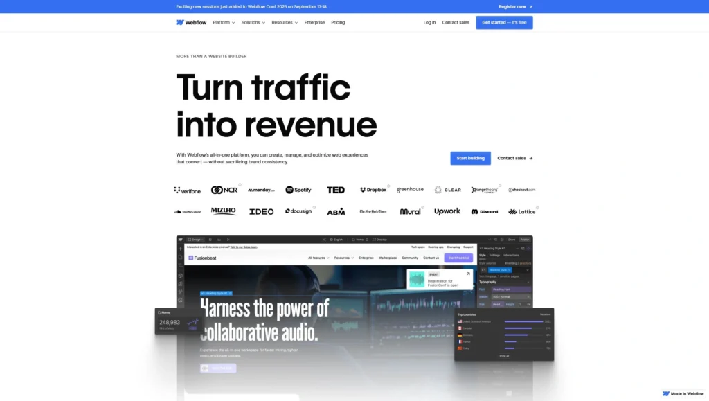 Webflow is often described as the professional’s website builder, but it’s not a dedicated landing page builder like Onepage.
